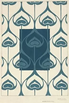 The Blue Collection: Design for textile or wallpaper in blue and cream