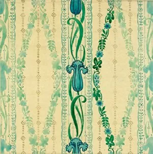 The Blue Collection: Design for textile or wallpaper in blue and green